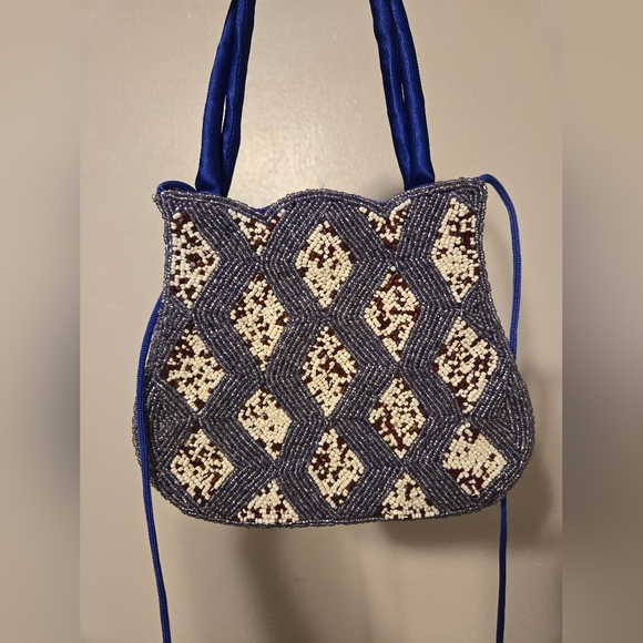 Vintage Beaded & Satin Purse - Picture 1 of 4